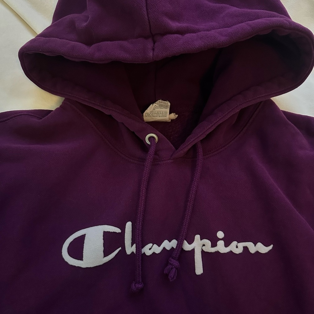 Purple Thick Reverse Weave Champion Hoodie - Picture 4 of 5
